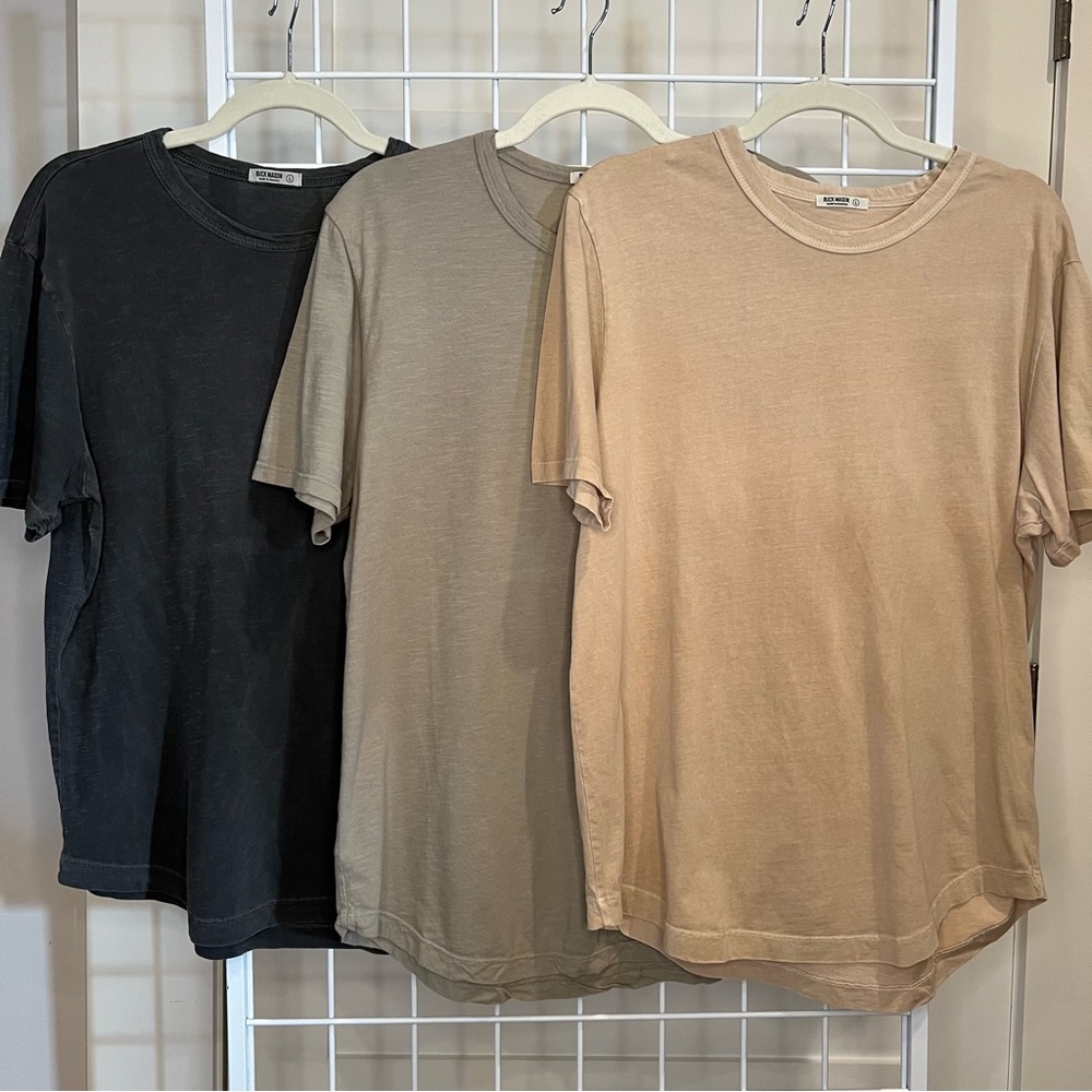 Buck Mason men’s Pima curved hem tee (bundle of 3) size large